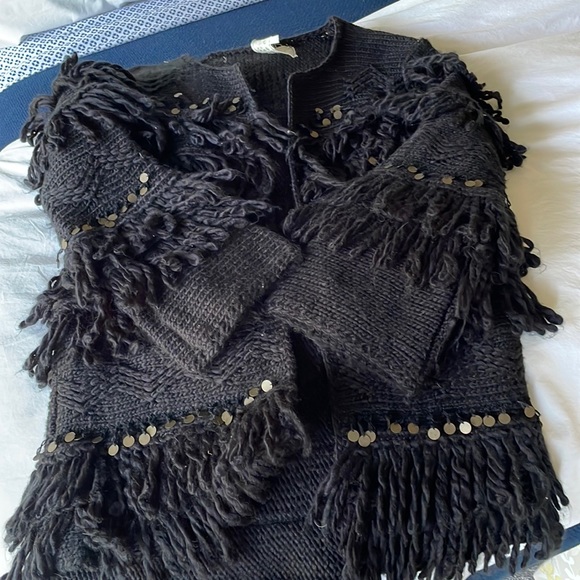 Jens pirate bootie fringe coat/cardigan in black - Picture 10 of 15
